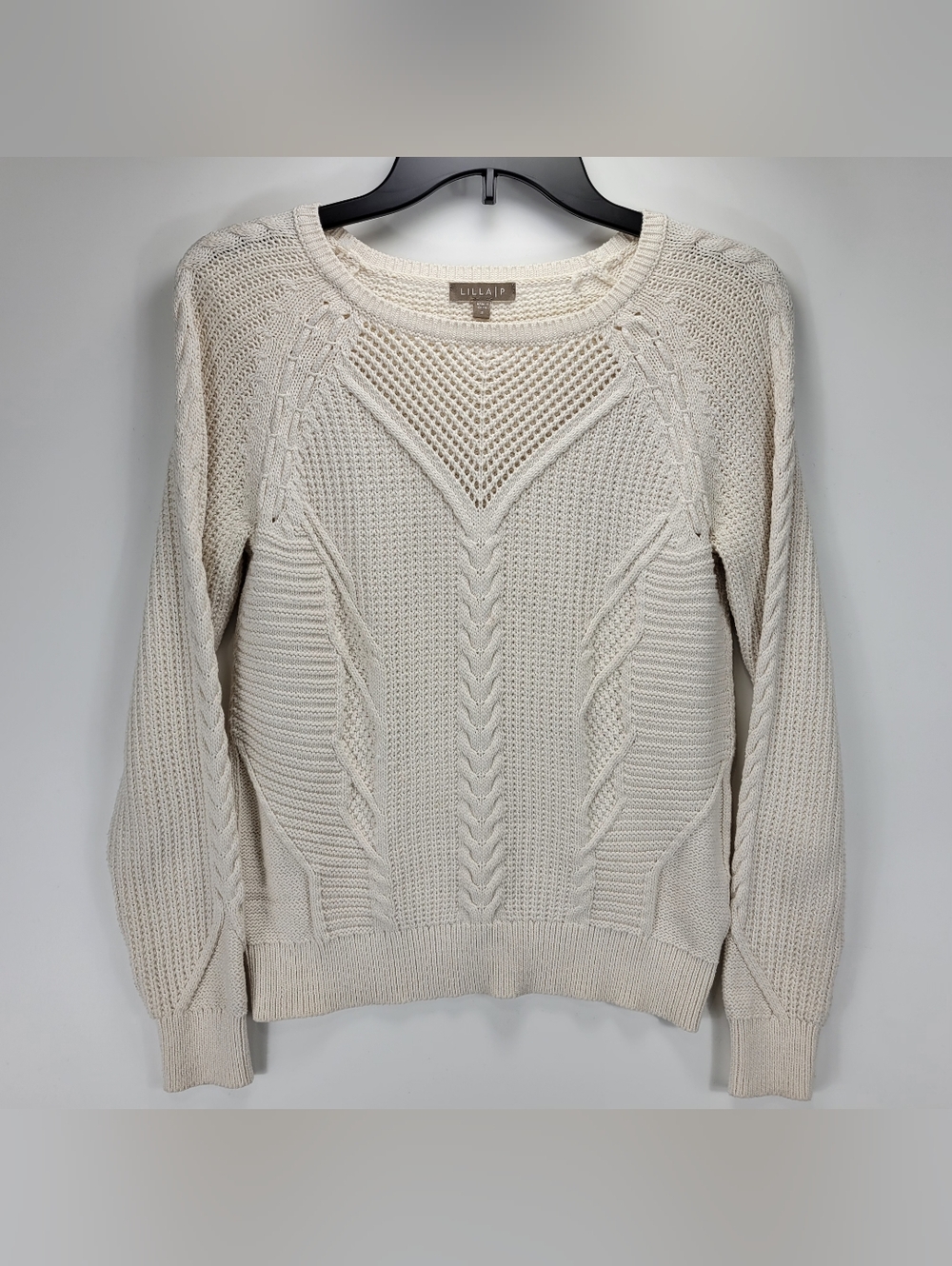 Lilla P Cable Knit Sweater Women Small Quiet Luxury Old Money Dainty Academia